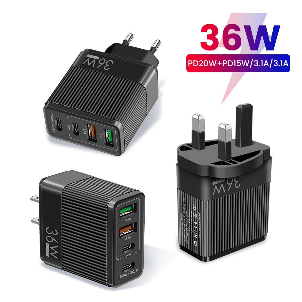 Cốc Sạc Nhanh 36W QC3.0 Và PD 20W Cho Điện Thoại / Máy Tính Bảng