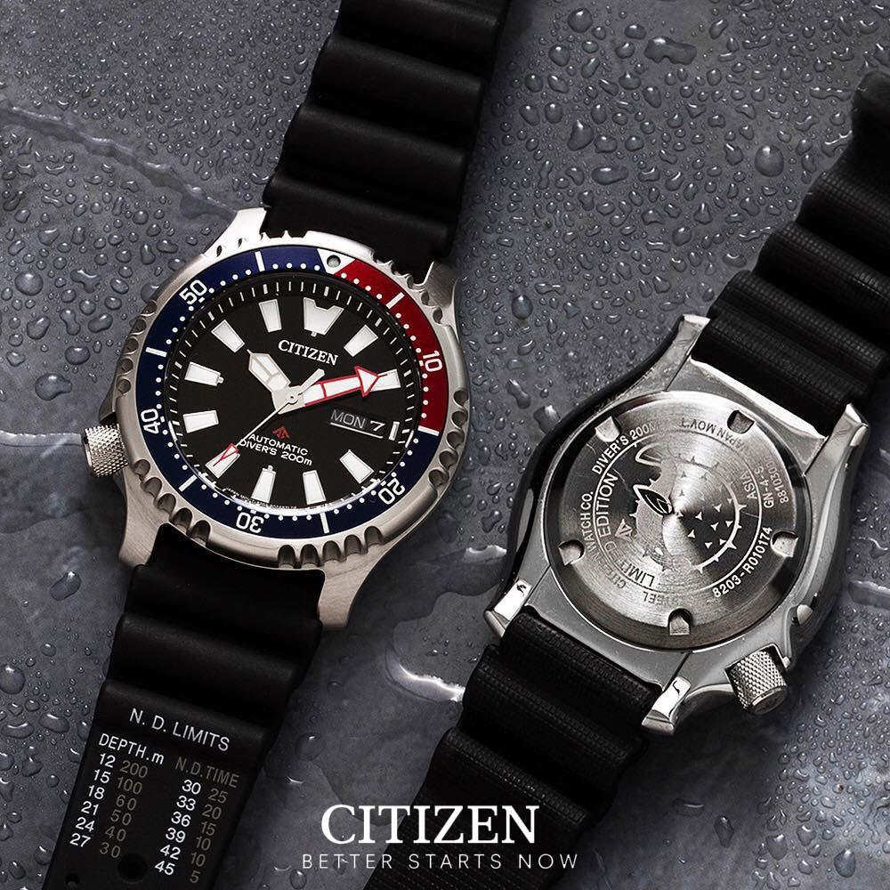 Đồng Hồ Nam Citizen Dây Cao Su NY0088-11E - Mặt Đen