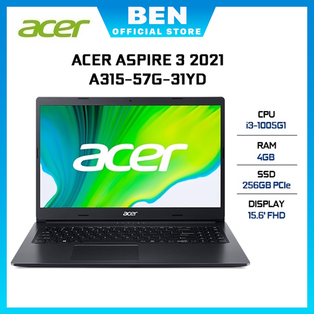 Laptop ACER Aspire A315-56-37DV i3 1005G1 /Ram 4GB/SSD 256GB/15.6 inch/Win10 (NX.HS5SV.001)