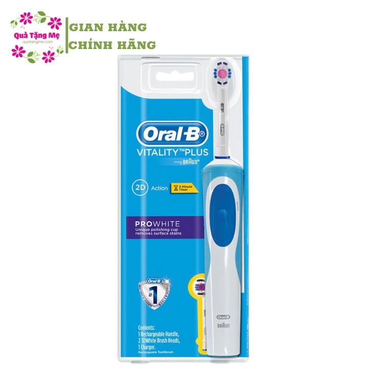 Bàn chải đánh răng điện Oral-B Vitality Plus 2 đầu Pro White