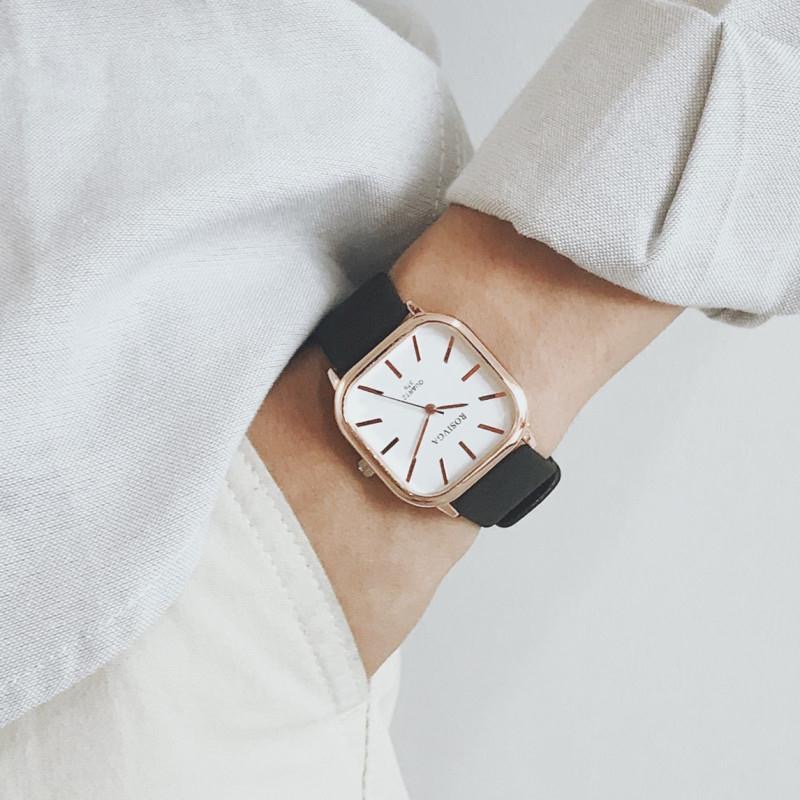 Đồng Hồ Thể Thao ROSIVGA Mặt Vuông Với Dây Đeo Da Cho Nam Nữ