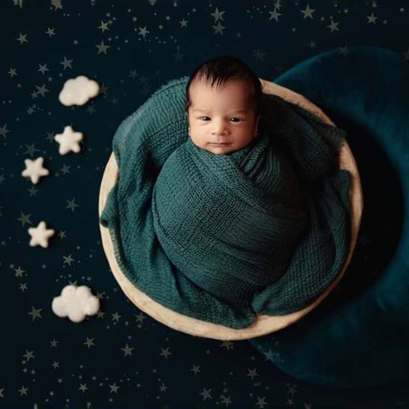 Phụ Kiện Trang Trí Chụp Ảnh Cho Bé Hình Trăng Sao Chất Liệu Len Dễ Thương