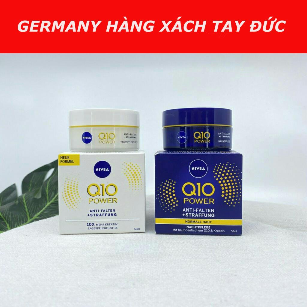 Cặp kem dưỡng da ngày đêm Nivea Q10 Power 50ml của Đức dưỡng da chuyên sâu, chống lão hóa.