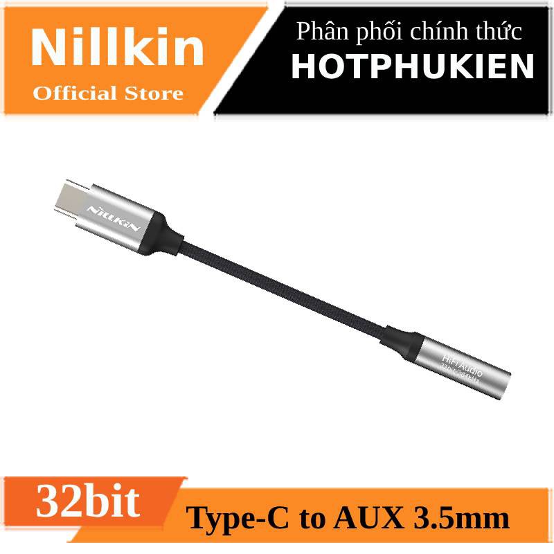 Đầu chuyển adapter Type-C sang jack tai nghe Audio 3.5mm hiệu Nillkin DAC Decoding Amplifier truyền tải âm thanh 32bit