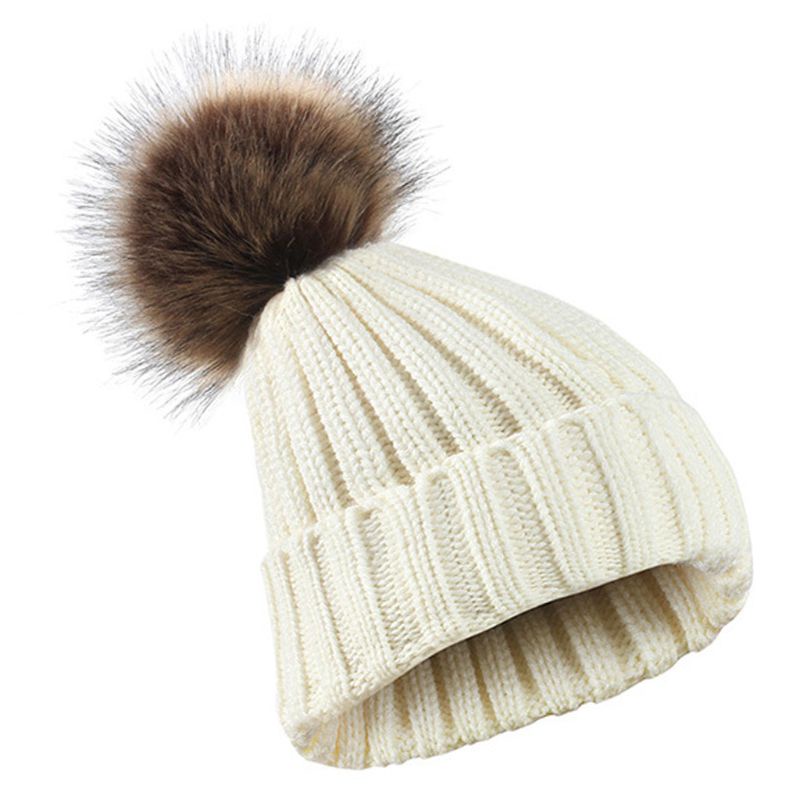 Mũ Len Beanie Màu Trơn Có Gân Thời Trang Mùa Đông Cho Nam Và Nữ