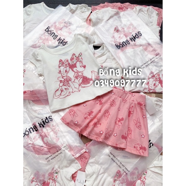 Set Váy Hè Bé Gái Minnie Hồng DN(không quần)