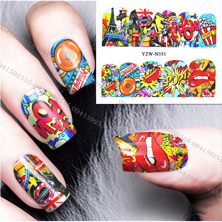 Sticker nước cực chất, cực ngầu, cực cá tính trang trí móng