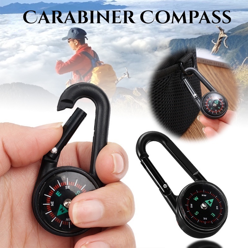 La Bàn Mini 2 Trong 1 Có Móc Khóa Tiện Dụng