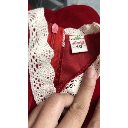 Sét váy nhung bé gái kèm bờm (size 9-19kg)fom to