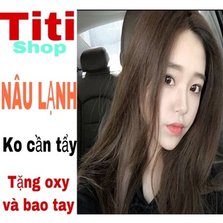 Thuốc nhuộm màu nâu lạnh + oxy trợ nhuộm