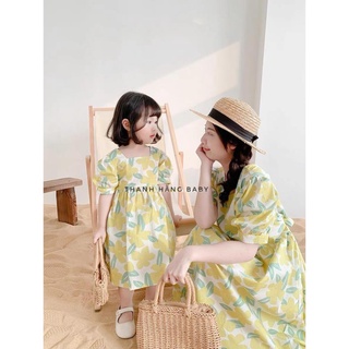 Mvb0901 váy đôi mẹ và bé, set váy hoa dành riêng cho mẹ và bé thanh hằng baby