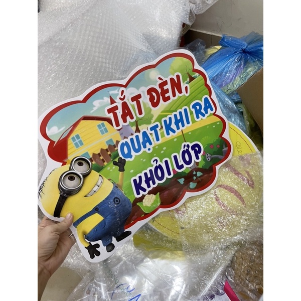 Các góc-nhắc nhở trang  trí lớp tiểu học ép plastic sẵn băng keo đính tường