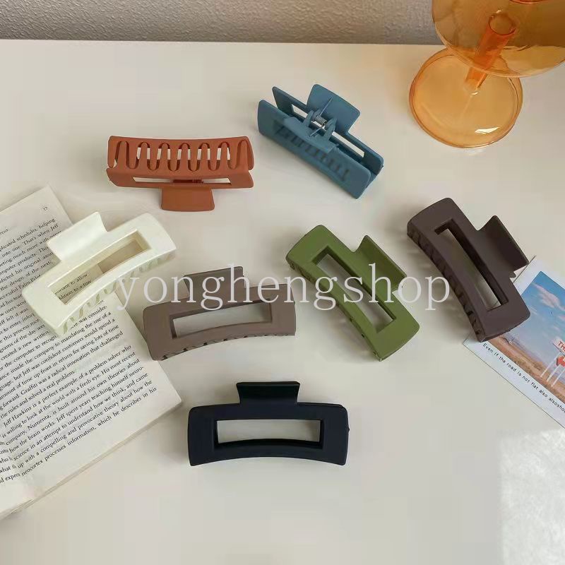 Kẹp tóc hình vuông nhiều màu nhám tùy chọn thiết kế đơn giản thời trang cho nữ