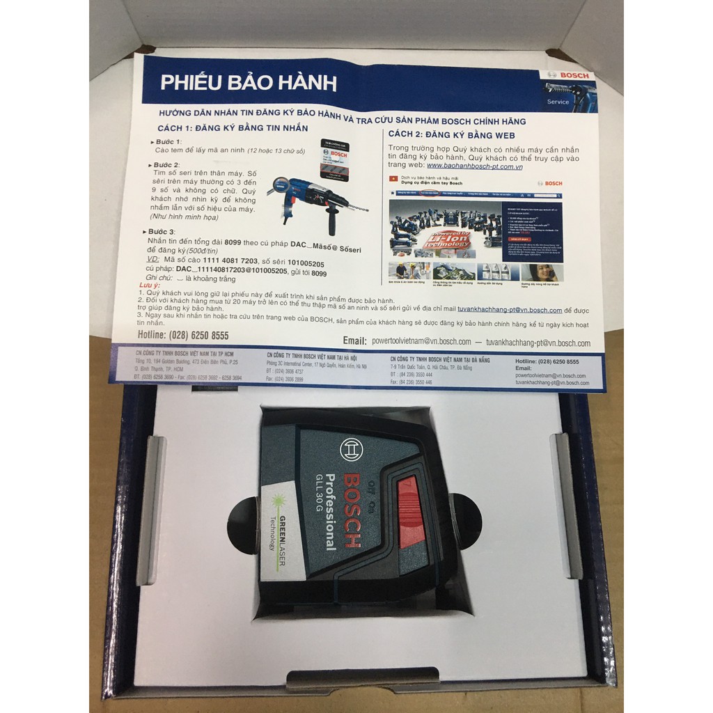 Máy cân mực laser Bosch GLL 30 G (tia xanh)