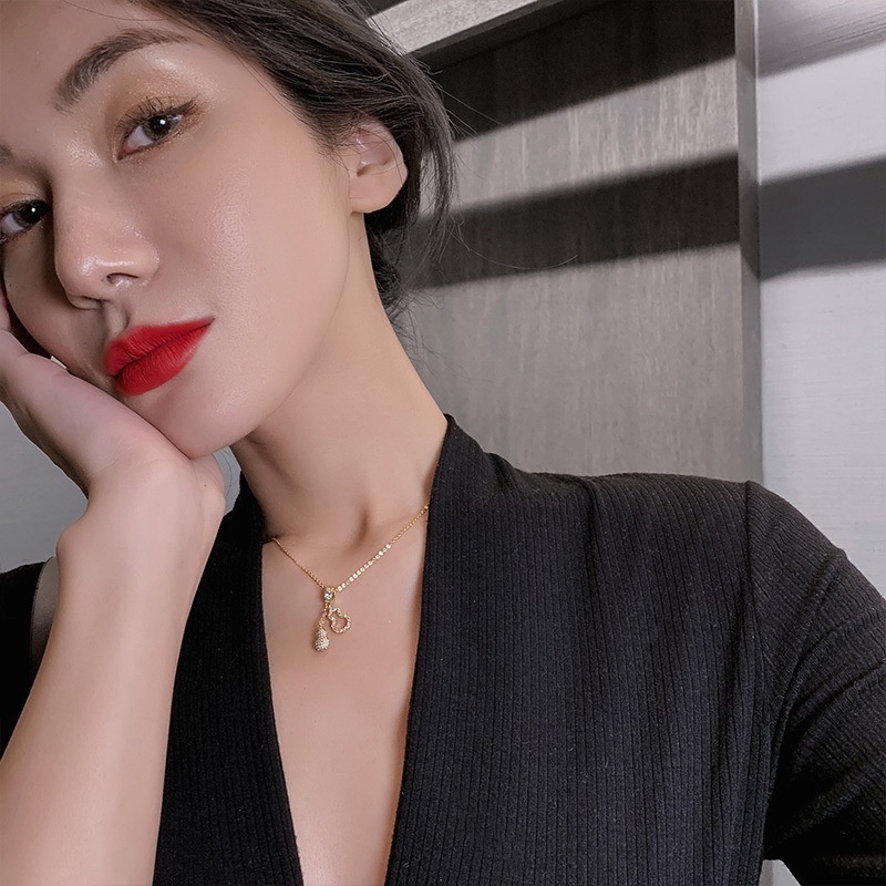 Dây Chuyền Mạ Vàng Mặt Quả Bầu Đính Đá Thời Trang Hàn Quốc