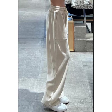 Quần dài thể thao ống rộng cạp cao dây rút thời trang mùa hè cho nữ