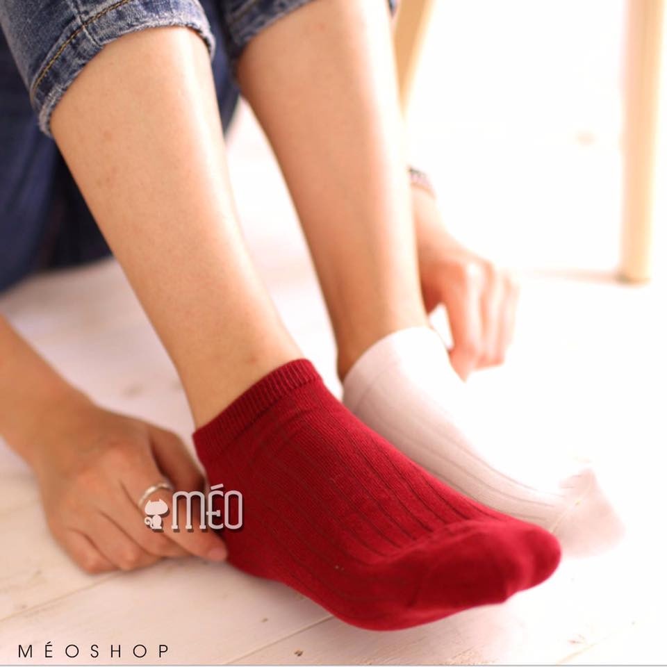 Tất nữ cổ ngắn thời trang (màu ngẫu nhiên) [Méo shop]