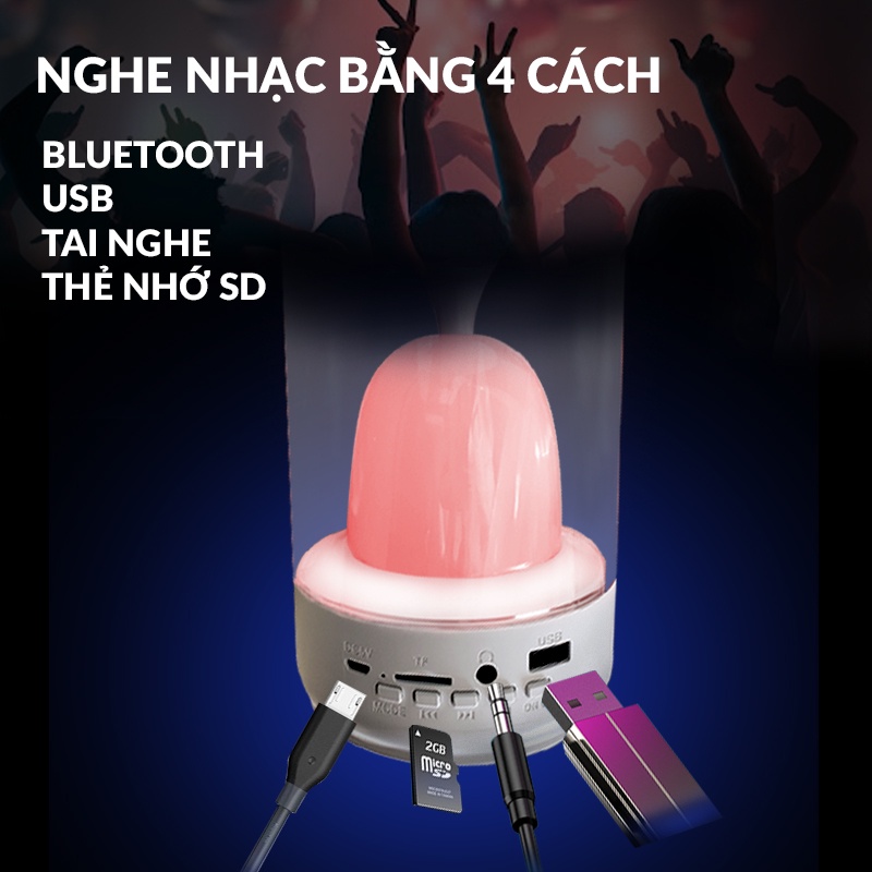 Loa bluetooth SX20 không dây, đèn LED đổi màu theo nhạc, âm thanh sinh động, tích hợp nhiều kiểu kết nối