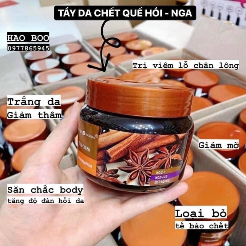 Tẩy Tế Bào Chết Body Săn Chắc Và Giảm Mụn Cơ Thể Exclusive Cosmetics Gel Scrub Quế Hồi Và Cà Phê 380g