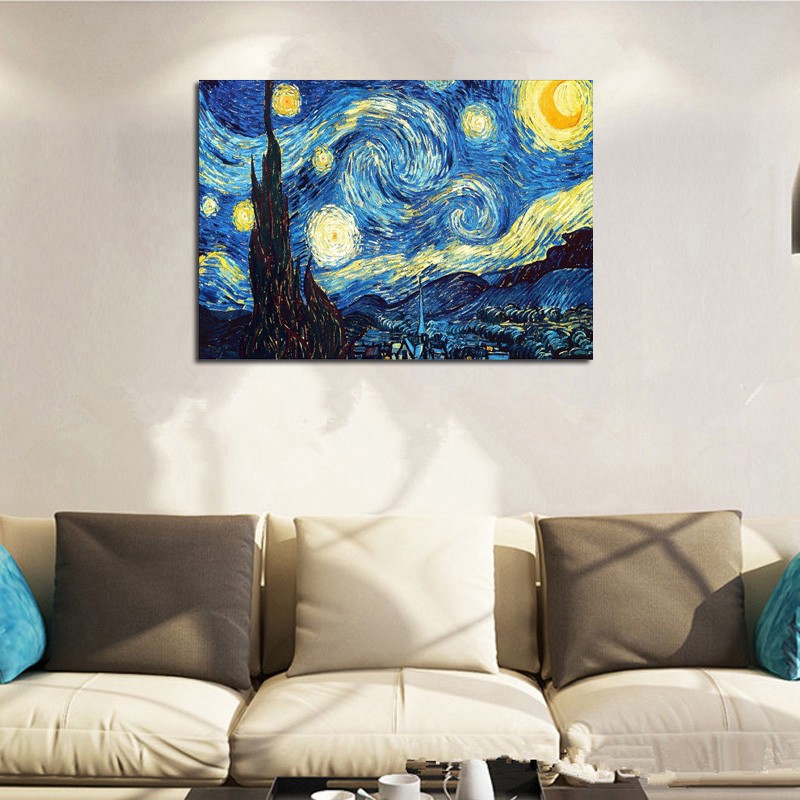 【ready stock】 "Cổ phiếu làm sẵn" DIY 5D Tranh thêu kim cương Van Gogh Starr Night Cross Hotel Bar Phòng khách nghệ thuật sống