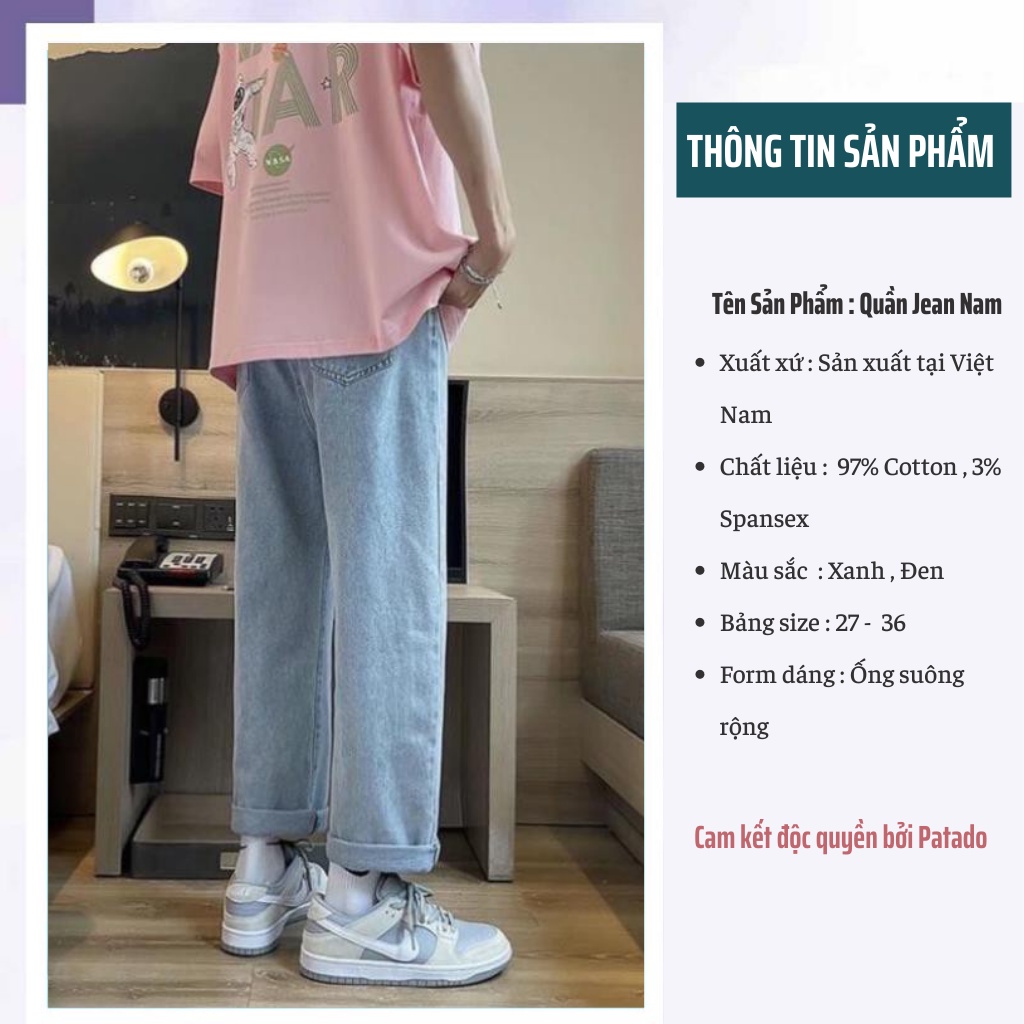 Quần jeans baggy nam ống rộng mã TR-01 Style hàn quốc PATADOSHOP