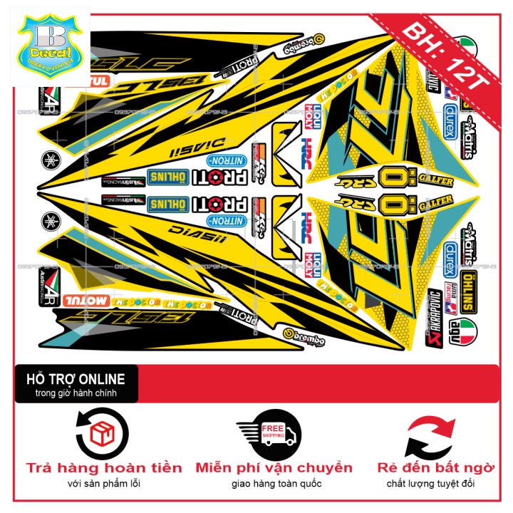 ( Quí khách vui lòng mang ra tiệm cho thợ dán ) Tem EX 2011 LC TỔ ONG VÀNG ĐEN [Bi Decal]