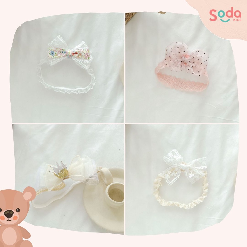 Băng đô bé gái nơ và vương miện 4 mẫu (Ảnh thật)