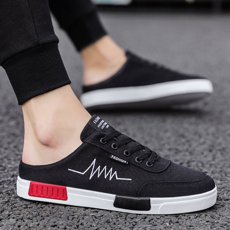 Giày lười vải canvas gọn nhẹ thoáng khí thoải mái thời trang cho nam 9166