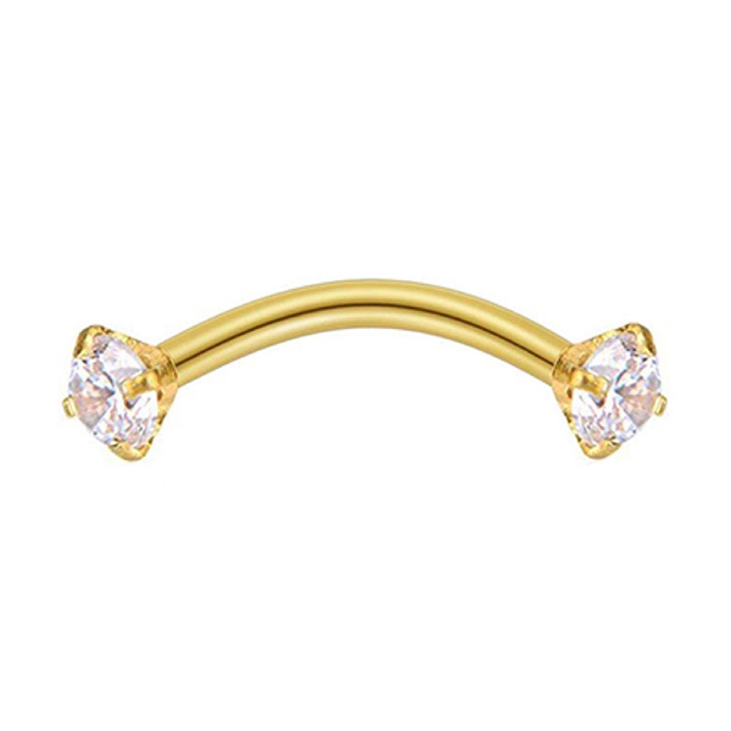 Khuyên Xỏ Lông Mày / Cơ Thể Bằng Thép Đính Đá Zircon Chống Mòn Thời Trang Cho Nữ