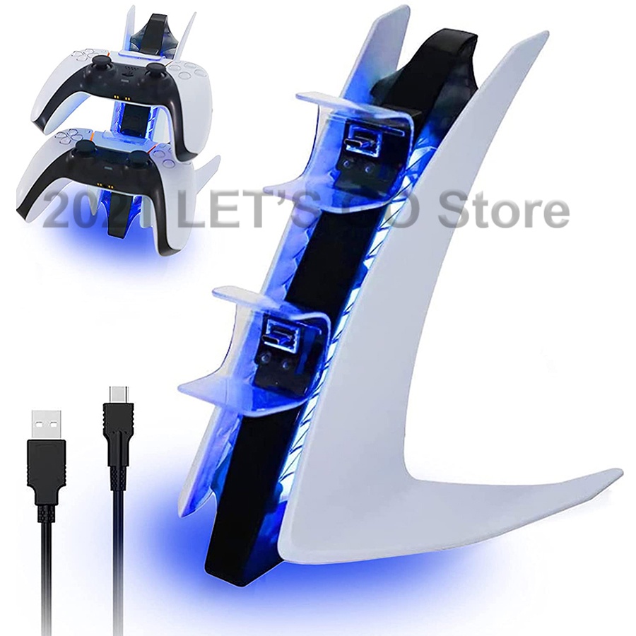 Bộ điều khiển không dây kép PS5 mới nhất sạc Dock Station Fast Charger cho Sony Playstation 5 PS 5 Dualsense Gamepad Phụ kiện