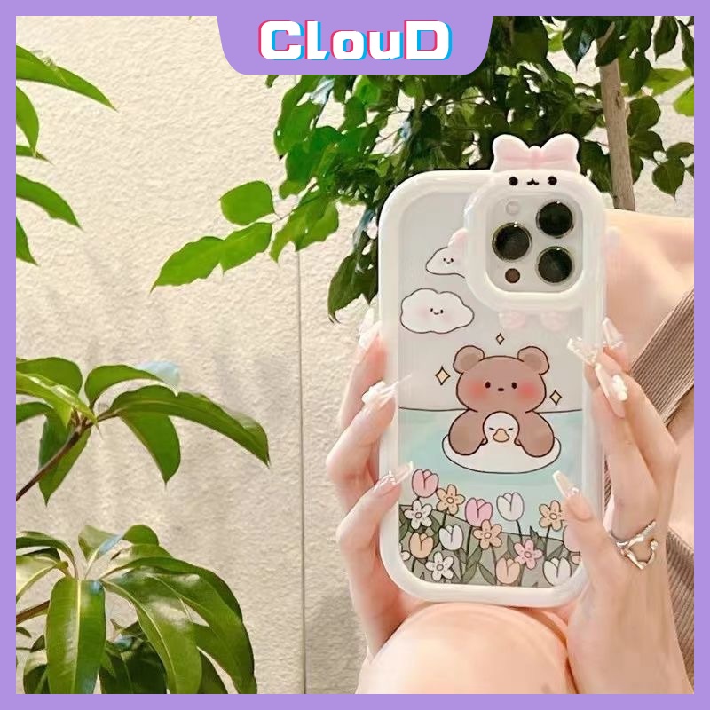 Ốp Điện Thoại Mềm Hình Gấu Bơi Lội Cho OPPO A15 A16 A5 A9 2020 A95 A15S A57 A1k A54 A3s A5s A16s A55 A96 A7 A12 A16K A16E A74 A31 A53 A33 A92 A36