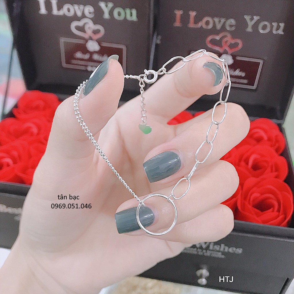 Lắc Tay Bạc Ý Hình O Thông Điệp Tình Yêu S925 Cao Cấp L2554- BẠC NGỌC TÂN
