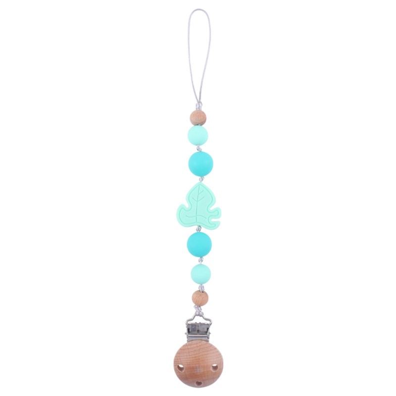 Giá Đỡ Núm Ti Giả Dạng Chuỗi Hạt Hình Chiếc Lá Bằng Sồi Dành Cho Bé Sơ Sinh