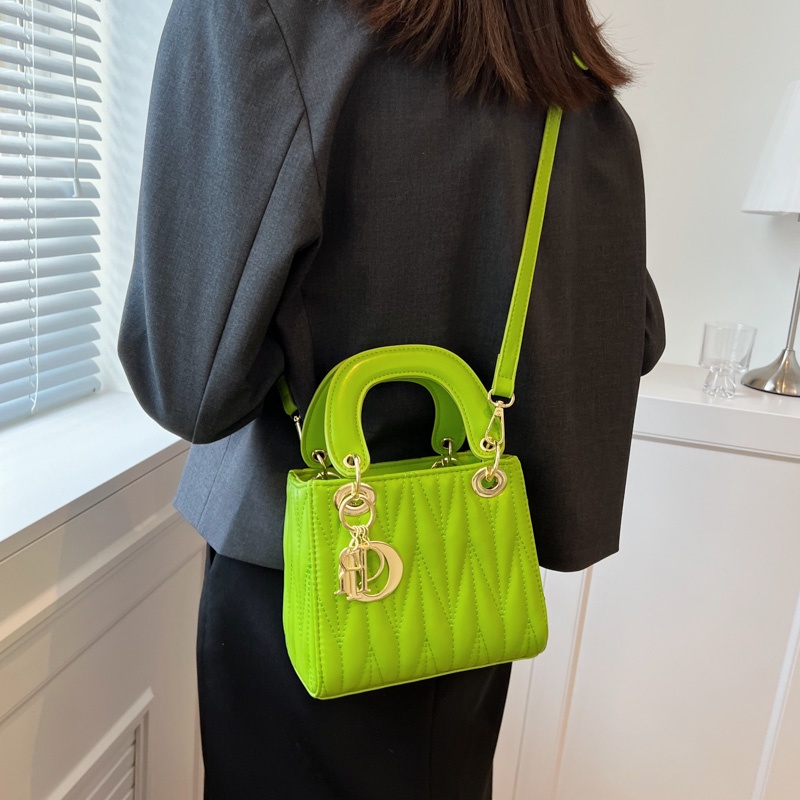 Túi Đeo Vai Hình Vuông Họa Tiết Vân Kim Cương Phong Cách Hàn Quốc Cho Nữ