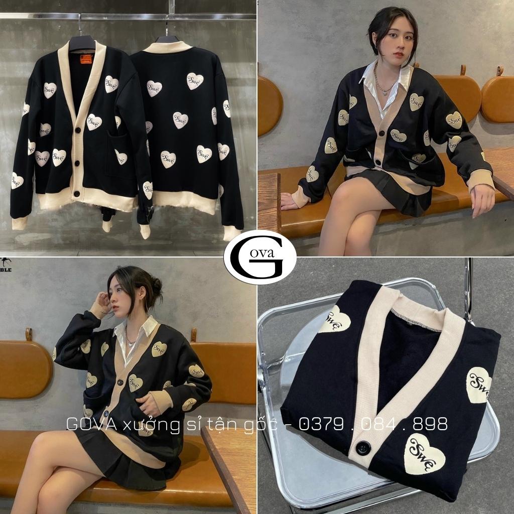 Áo khoác nỉ Cardigan SWE Ulzzang form rộng Unisex bông 2 lớp GOVA Mẫu Hot vừa về XƯỞNG SỈ GOVA