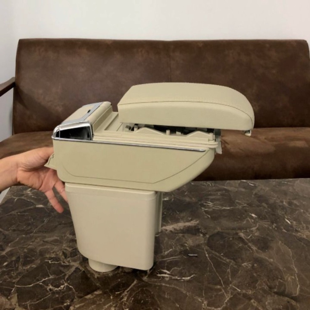 Hộp tỳ tay xe Aveo / Gentra / Lacetti cao cấp tích hợp cổng sạc USB - Bảo hành 12 tháng