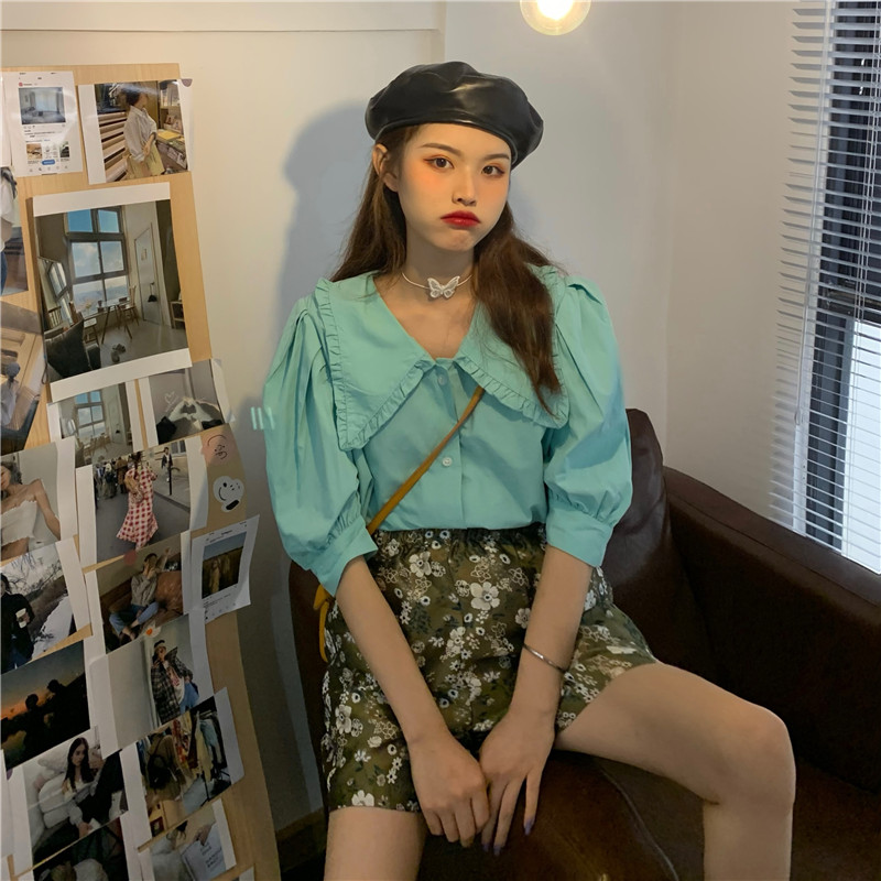 Set áo kiểu + quần short in họa tiết thời trang mùa hè dễ phối đồ | BigBuy360 - bigbuy360.vn