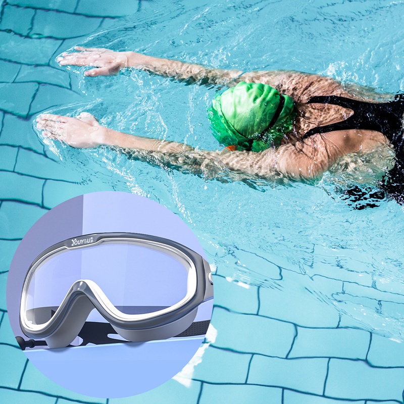 Kính Bơi Gọng Lớn Chống Sương Mù Không Thấm Nước Thời Trang Cho Người Lớn