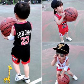 Bộ quần áo bóng rổ in chữ cho bé trai và bé gái