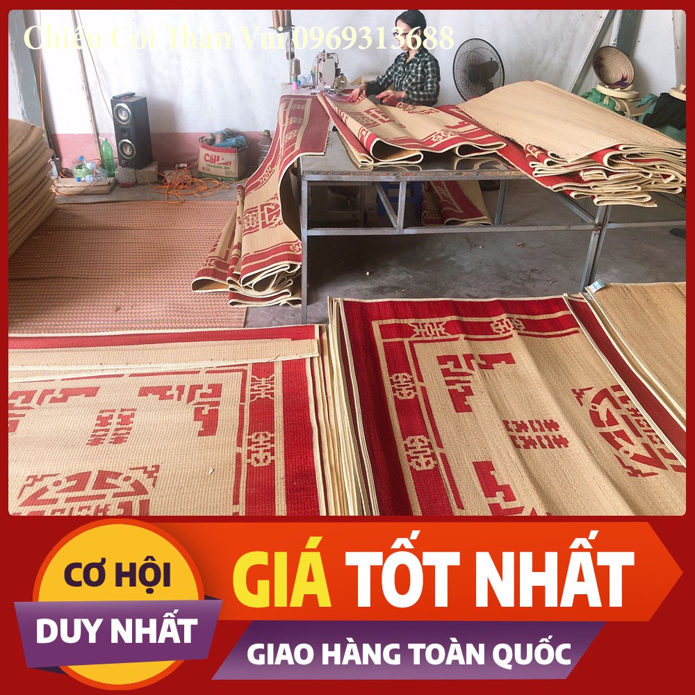 Chiếu Cói ❤️FREESHIP❤️Chiếu  Thái Bình In Hoa 0,8/1m2/1m5/1m6/1m8/2m2