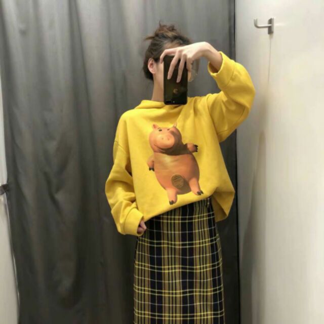 ÁO HOODIE ZARA CON HEO VÀNG TQXK
