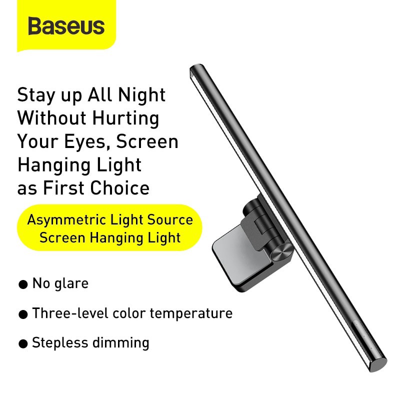 Đèn treo màn hình bảo vệ mắt Baseus i-Work Series (3 Light Mode, Anti Bluelight, New Model)