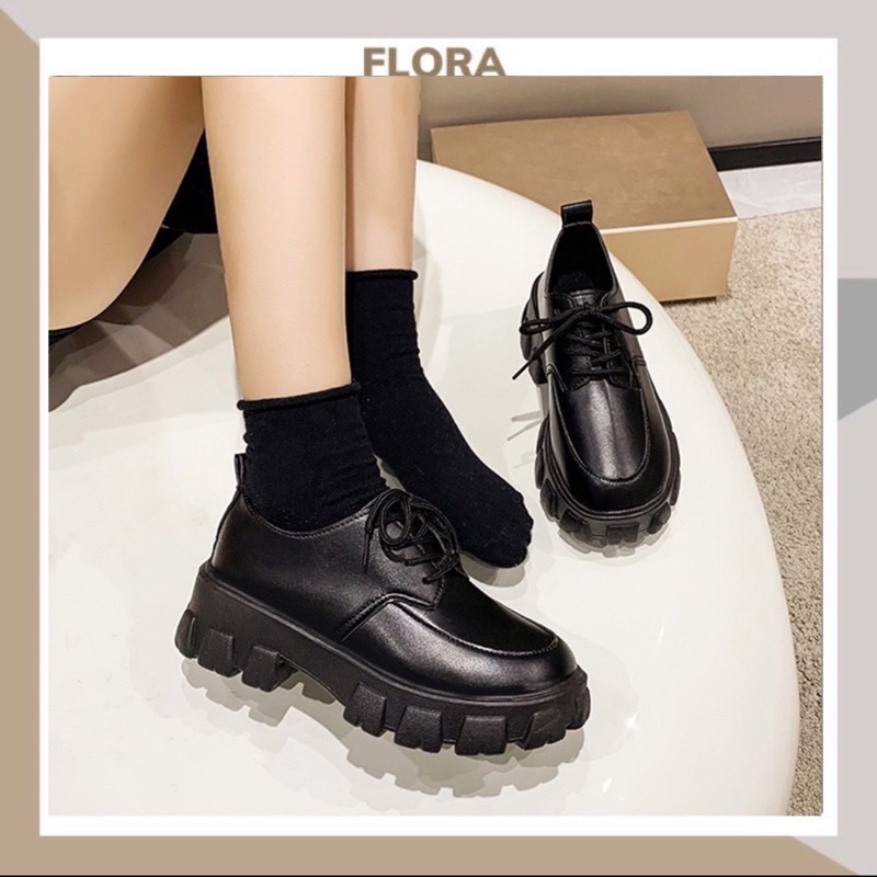 Giày bốt nữ ulzzang cổ thấp đế cao phong cach Hàn Quốc FLORA G19