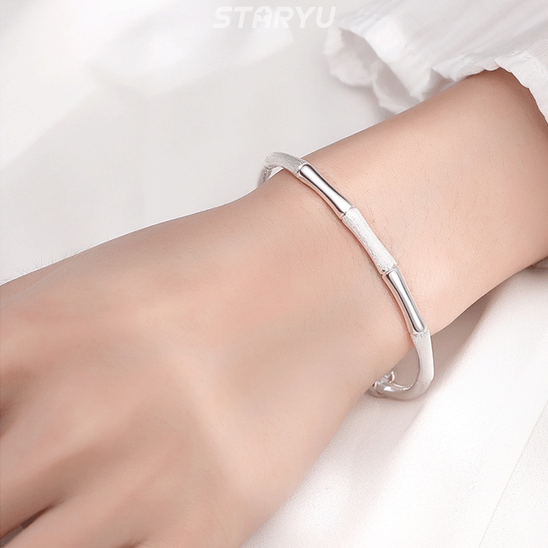 Vòng Tay Bạc 925 Hình Cây Tre Có Thể Điều Chỉnh Kích Cỡ Dành Cho Nữ