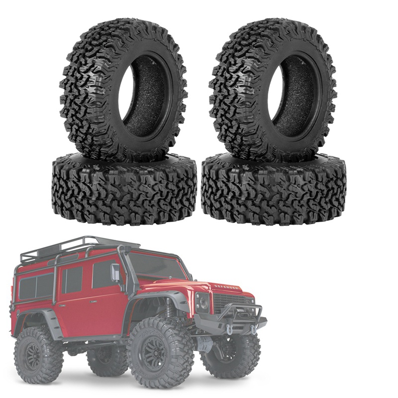 Bộ 4 Bánh Xe Cao Su 90mm 1.9 Cho Xe Điều Khiển Từ Xa Traxxas TRX4 RC4WD D90 Axial SCX10 II III Redcat MST 1 / 10