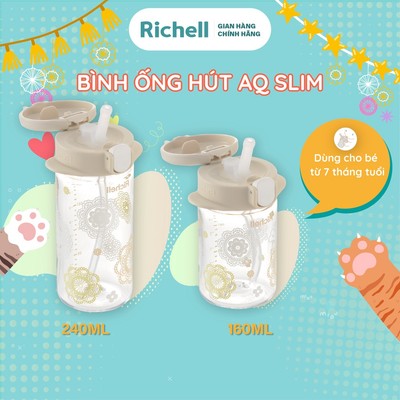 Bình ống hút RICHELL Nhật RICHELL Nhật AQ Slim | Baby