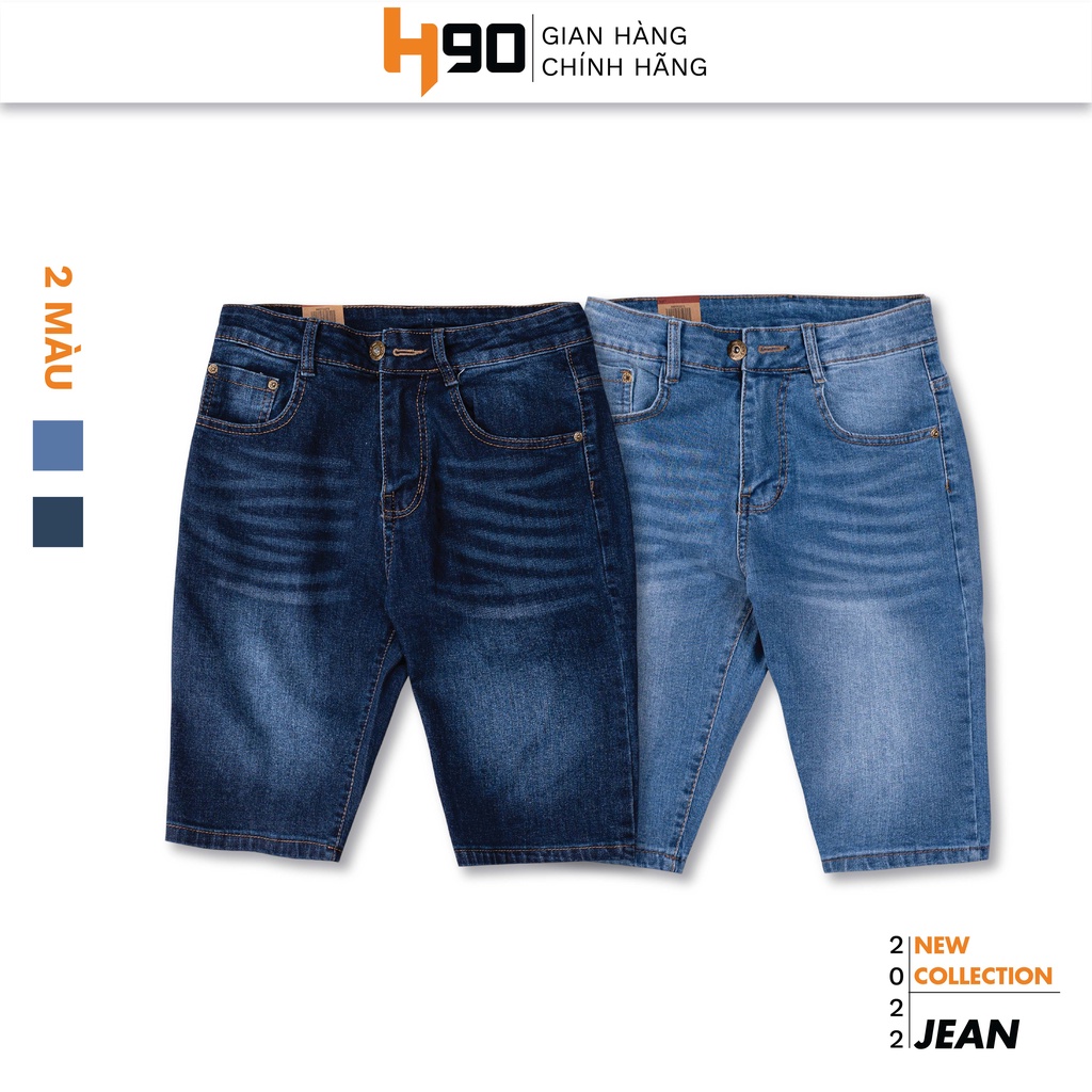 Quần Short Jean Nam H90 Chất Bò Cotton Co Giãn Cực Tốt, Không Bai Gião, Bên Màu, Kiểu Dáng Trẻ Trung HSTJ004