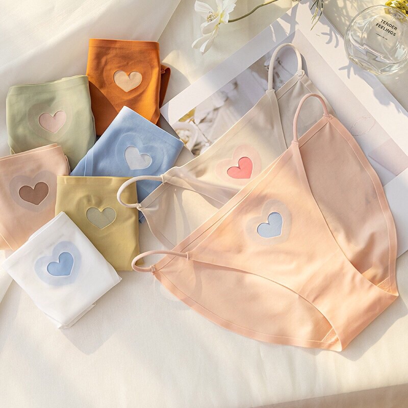 Quần Lót Đúc Su Không Đường Viền Họa Tiết Tim Dây Hông Mảnh Sexy quyến rũ 3290