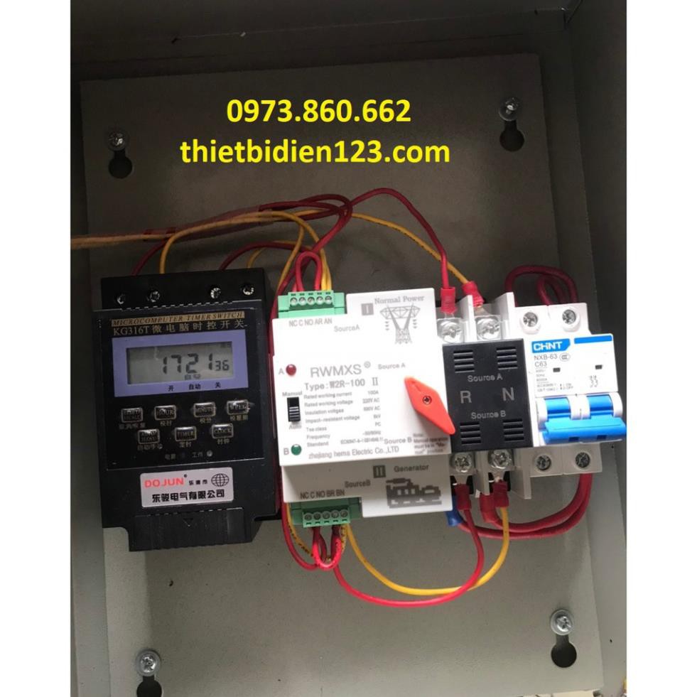 TỦ CHUYỂN NGUỒN TỰ ĐỘNG ATS 2P 100A - Tự động chuyển nguồn 2 công tơ mỗi cái dùng 15 ngày một tháng -TBĐ
