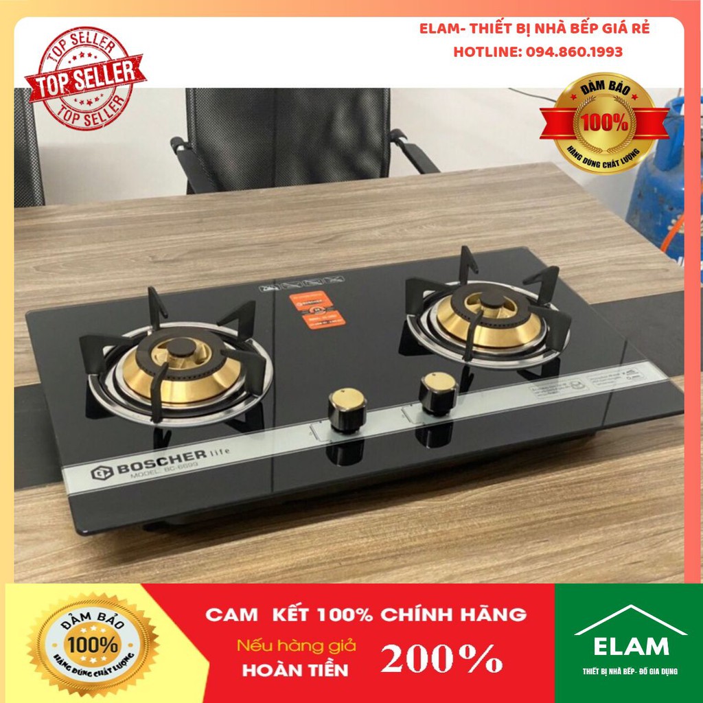 BẾP GAS ÂM ĐÔI ÂM ĐIỆN KÍNH CƯỜNG LỰC BOSCHERLIFE CAO CẤP/ BẾP GAS ÂM ĐÔI CHÍNH HÃNG GIÁ TỐT